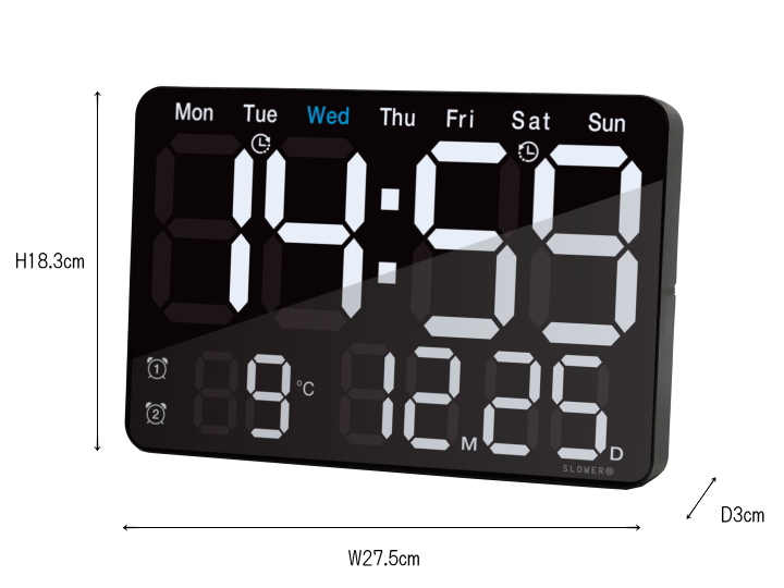 LED クロック ビエント LED CLOCK VIENTO 置き掛け兼用 SLW368 SLOWER（スロウワー）